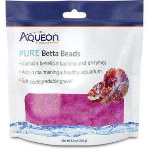 Aqueon PURE Betta Beads Aquarium Water Care, 8.8-oz bag, Pink