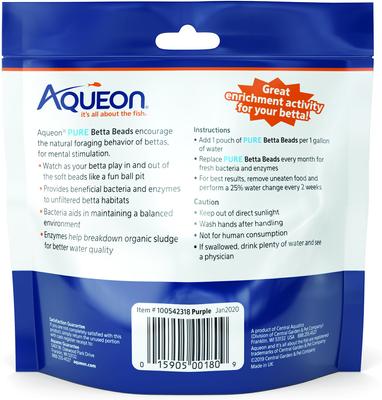 Show full view: Aqueon PURE Betta Beads Aquarium Water Care, 8.8-oz bag, Purple slide 2 of 12