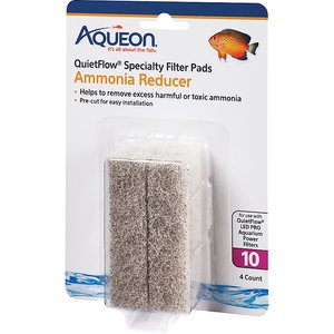 Aqueon QuietFlow 10 Ammonia Reducing Specialty Filter Pad, 4 count