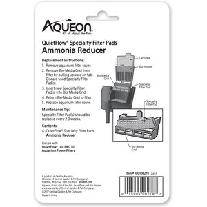 Aqueon QuietFlow 10 Ammonia Reducing Specialty Filter Pad, 4 count