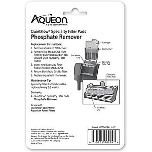 Aqueon QuietFlow 10 Phosphate Reducing Specialty Filter Pad, 4 count