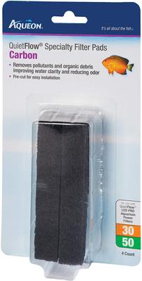 Show full view: Aqueon QuietFlow 30/50 Carbon Reducing Specialty Aquarium Filter Pads slide 1 of 9
