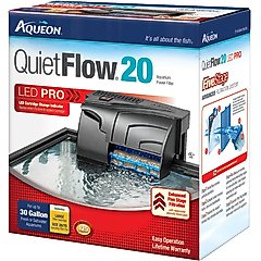 Aqueon QuietFlow LED PRO Aquarium Power Filter, Size 20,125 GPH