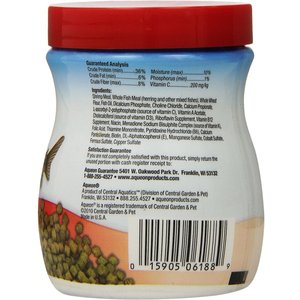 Aqueon Shrimp Pellets Fish Food, 3.25-oz jar.