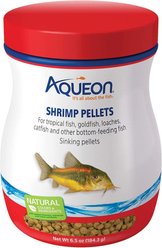 Aqueon Shrimp Pellets Fish Food, 6.5-oz jar, bundle of 2