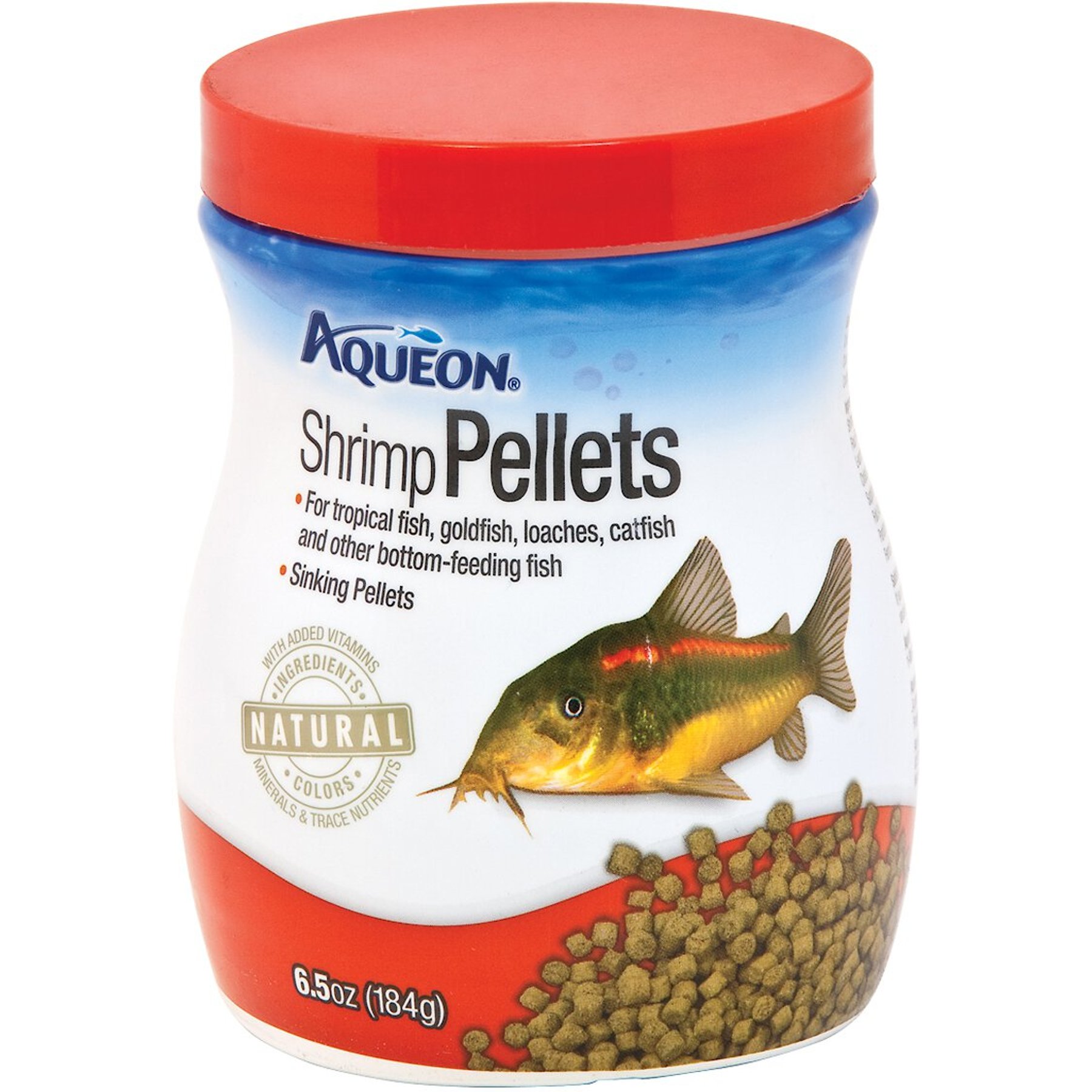 Aqueon Shrimp Pellets Fish Food, 6.5-oz jar, bundle of 2