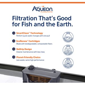 Aqueon Smart Clean Filtration LED Fish Aquarium Starter Kit, 10-gal