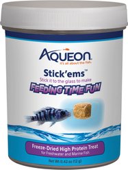 Aqueon Stick'ems Freeze-Dried High Protein Treat Fish Food, 0.7-oz bag