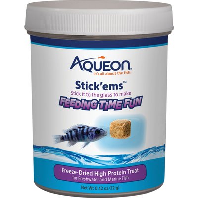 Aqueon Aqueon Stick'ems Freeze-Dried High Protein Treat Fish Food, 0.7-oz bag