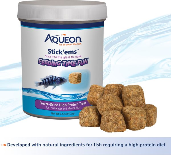 Aqueon Stick'ems Freeze-Dried High Protein Treat Fish Food, 0.7-oz bag