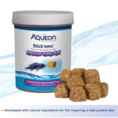 Show full view: Aqueon Stick'ems Freeze-Dried High Protein Treat Fish Food, 0.7-oz bag slide 2 of 11