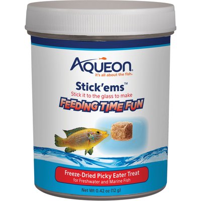 Aqueon Aqueon Stick'ems Freeze-Dried Picky Eater Treat Fish Food, 0.7-oz bag