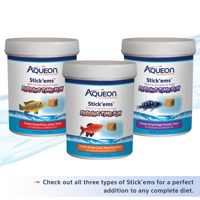 Show full view: Aqueon Stick'ems Freeze-Dried Picky Eater Treat Fish Food, 0.7-oz bag slide 9 of 10