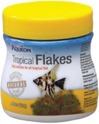 Aqueon Tropical Flakes Freshwater Fish Food, .45-oz jar