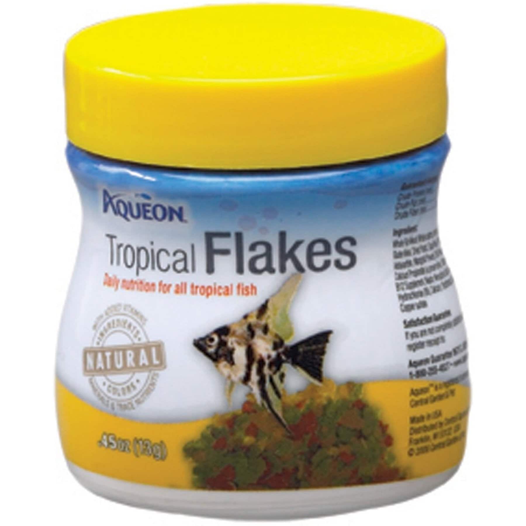 Aqueon Tropical Flakes Freshwater Fish Food, .45-oz jar