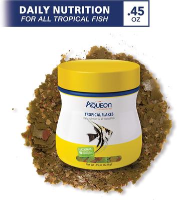 Show full view: Aqueon Tropical Flakes Freshwater Fish Food, .45-oz jar slide 3 of 9