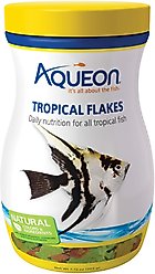 Aqueon Tropical Flakes Freshwater Fish Food, 7.12-oz jar