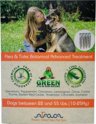 Arava Dead Sea Pet Spa Flea & Tick Spot Treatment for Dogs, 22-55 lbs, 4 Doses