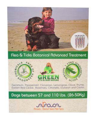 Show full view: Arava Dead Sea Pet Spa Flea & Tick Spot Treatment for Dogs, 57-110 lbs, 4 Doses slide 1 of 4