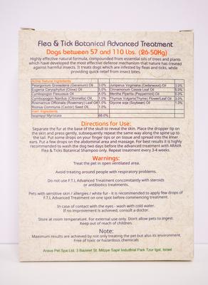 Show full view: Arava Dead Sea Pet Spa Flea & Tick Spot Treatment for Dogs, 57-110 lbs, 4 Doses slide 2 of 4