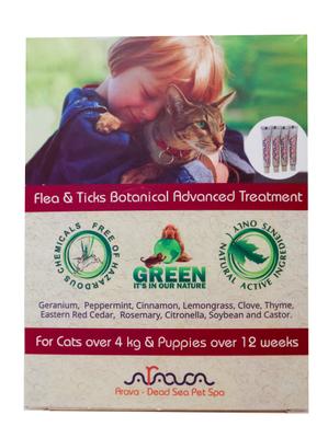 Show full view: Arava Dead Sea Pet Spa Flea & Tick Spot Treatment for Dogs & Cats, 4 Doses slide 1 of 4