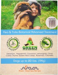 Arava Dead Sea Pet Spa Flea & Tick Spot Treatment for Dogs, up to 20 lbs, 4 Doses