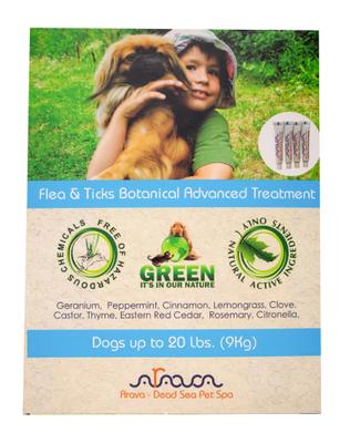 Show full view: Arava Dead Sea Pet Spa Flea & Tick Spot Treatment for Dogs, up to 20 lbs, 4 Doses slide 1 of 4