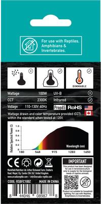 Show full view: Arcadia Reptile GoldenSun Reptile Basking Flood Light, 100-watt slide 4 of 4