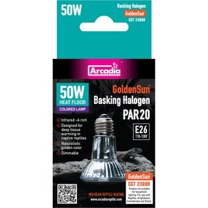Arcadia Reptile GoldenSun Reptile Halogen Heat Lamp, 50-watt, 1 count