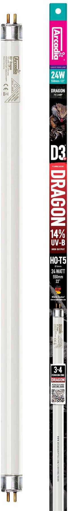 ARCADIA REPTILE D3+ Reptile T5 Bulb, Forest 6% UVB, 24W, 22