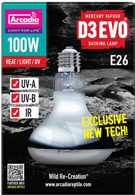 Show full view: Arcadia Reptile D3Evo UVB Basking Lamp, 100-watt slide 2 of 4
