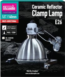Arcadia Reptile Clamp Lamp, Stainless Steel, 5-in