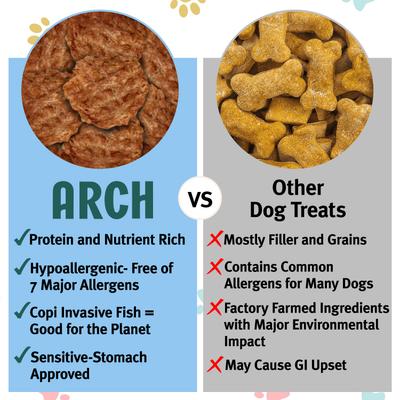 Show full view: Arch Single Ingredient Sustainable Fish Dehydrated Dog Treats, 2-oz bag slide 6 of 9