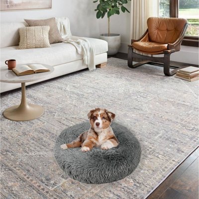 Archstone Pets Archstone Pets Bolster Round Donut Cat & Dog Bed, Gray, Small