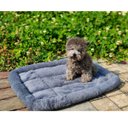 Archstone Pets Flat Bolster Rectangular Cat & Dog Crate Bed, Gray, Large
