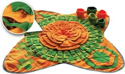 Archstone Pets Snuffle Interactive Dog & Cat Feeding Mat, 29 x 29-in, Brown, Green, Yellow