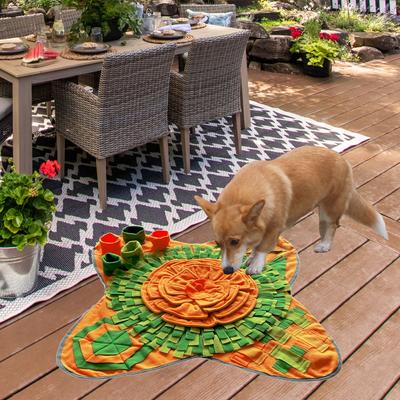 Show full view: Archstone Pets Snuffle Interactive Dog & Cat Feeding Mat, 29 x 29-in, Brown, Green, Yellow slide 4 of 10