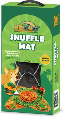 Show full view: Archstone Pets Snuffle Interactive Dog & Cat Feeding Mat, 29 x 29-in, Brown, Green, Yellow slide 9 of 10