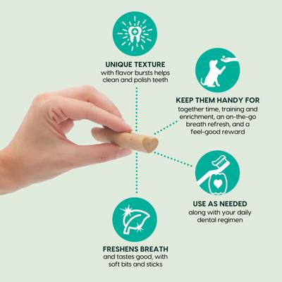 Show full view: Ark Naturals Breath Bursts Peppermint Sticks Medium/Large Dental Dog Treats, 6-oz bag slide 3 of 10