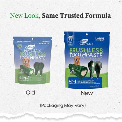 Show full view: Ark Naturals Brushless Toothpaste Large Dental Dog Treats, 18-oz bag, count varies slide 5 of 11