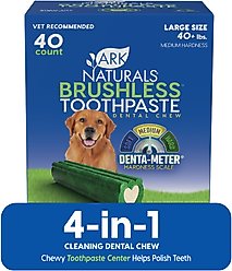 Ark Naturals Brushless Toothpaste Large Dental Dog Treats, 54-oz box, 40 count slide 1 of 8