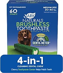 Ark Naturals Brushless Toothpaste Medium Dental Dog Treats, 54-oz box