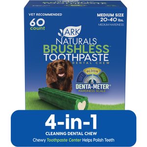 Ark Naturals Brushless Toothpaste Medium Dental Dog Treats, 54-oz box