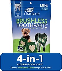 Ark Naturals Brushless Toothpaste Mini Dental Dog Treats, 4-oz bag, count varies