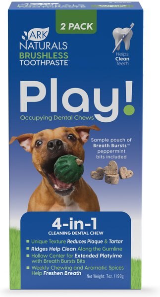 Ark Naturals Brushless Toothpaste Play! Mint Adult Dental Dog Treats