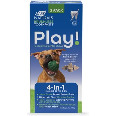 Ark Naturals Ark Naturals Brushless Toothpaste Play! Mint Adult Dental Dog Treats, 7-oz box, 2 count