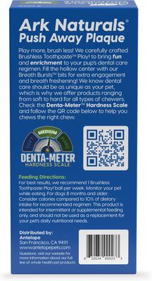 Show full view: Ark Naturals Brushless Toothpaste Play! Mint Adult Dental Dog Treats, 7-oz box, 2 count slide 3 of 4