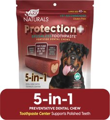 Ark Naturals Protection+ Brushless Toothpaste Large Dental Dog Treats, 18-oz bag, count varies