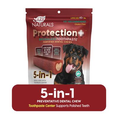 Show full view: Ark Naturals Protection+ Brushless Toothpaste Large Dental Dog Treats, 18-oz bag, count varies slide 1 of 12