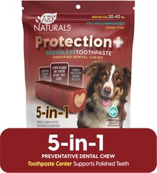 Ark Naturals Brushless Toothpaste Protection+ Medium Dental Dog Treats, 18-oz bag, count varies